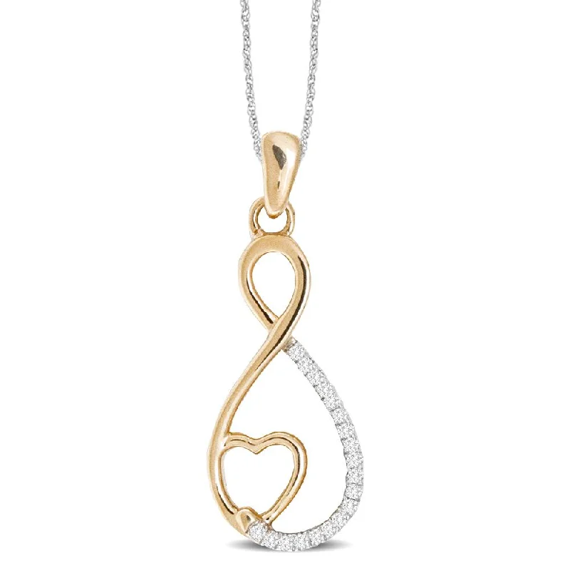 Women’s twisted necklace-10K White Gold 1/20 Ct.Tw.Diamond  Heart Pendant