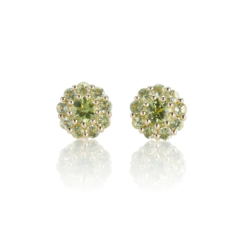 Women’s statement earrings-Floret Earrings in Peridot