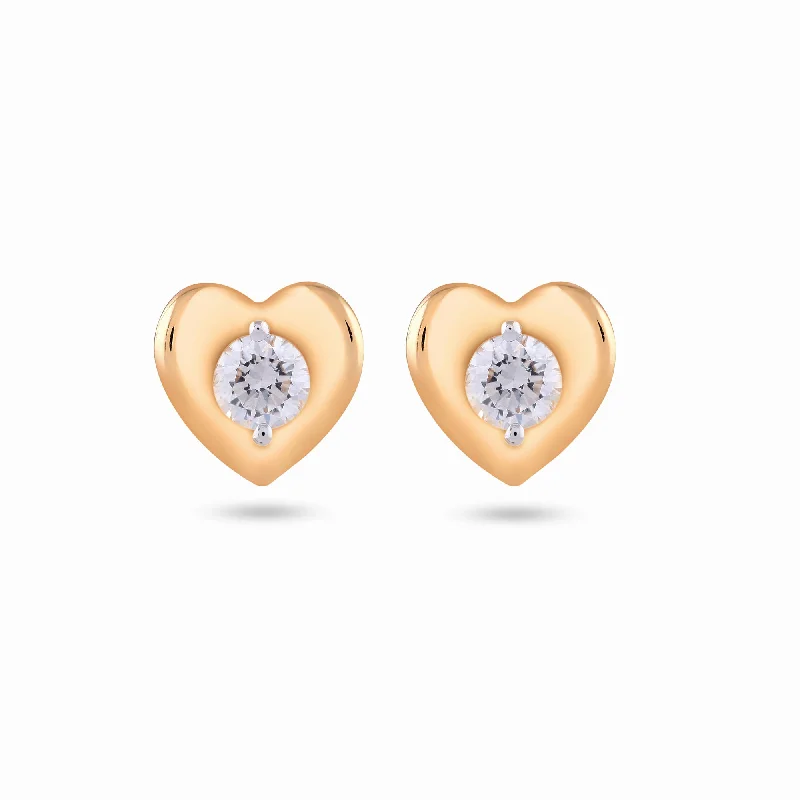 Women’s chic hoop earrings-Baby Heart diamond Studs