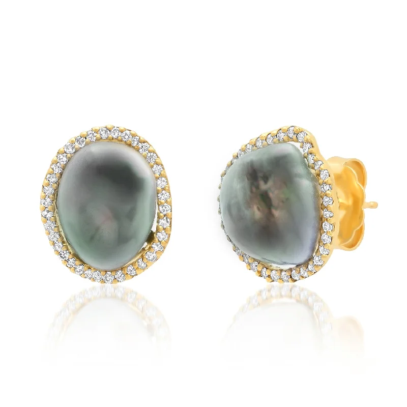 Women’s boho earrings-Keshi Studs