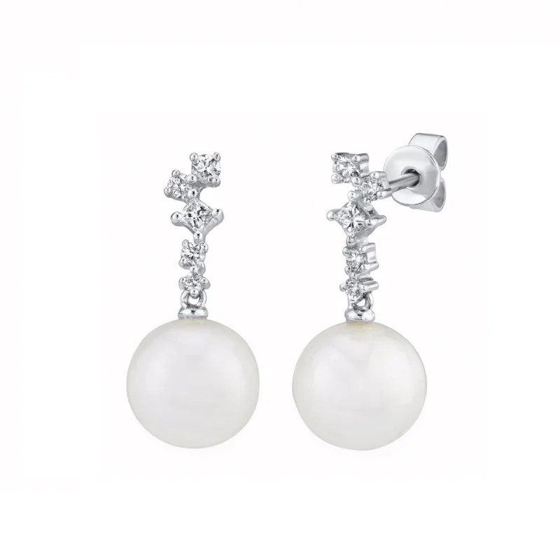 Women’s stud earrings-Pearl Drop Earrings