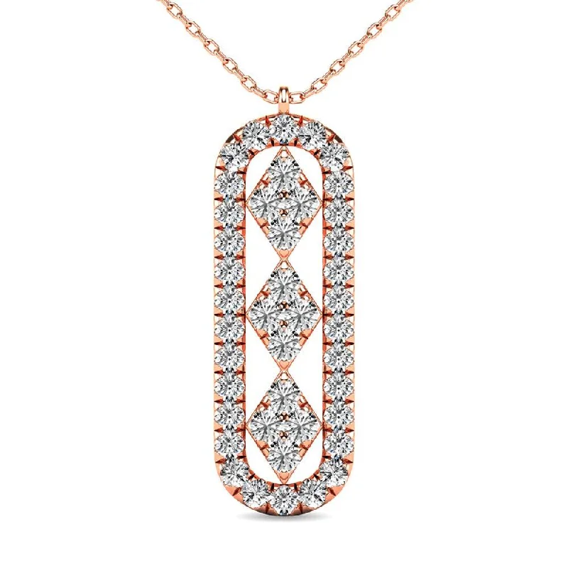 Women’s gemstone pendant necklace-Diamond 1/2 ct tw Fashion Pendant in 10K Rose Gold