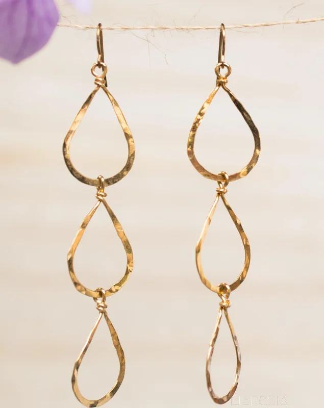 Women’s unique earrings-Ana Paula Tear Drop Earrings ~Gold Plated or Silver Plated ~ SME008