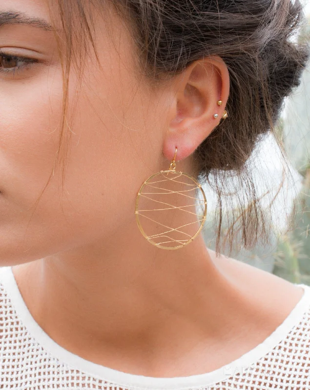 Women’s silver hoop earrings-Catarina Circle Earrings ~Gold Plated or Silver Plated ~ SME009