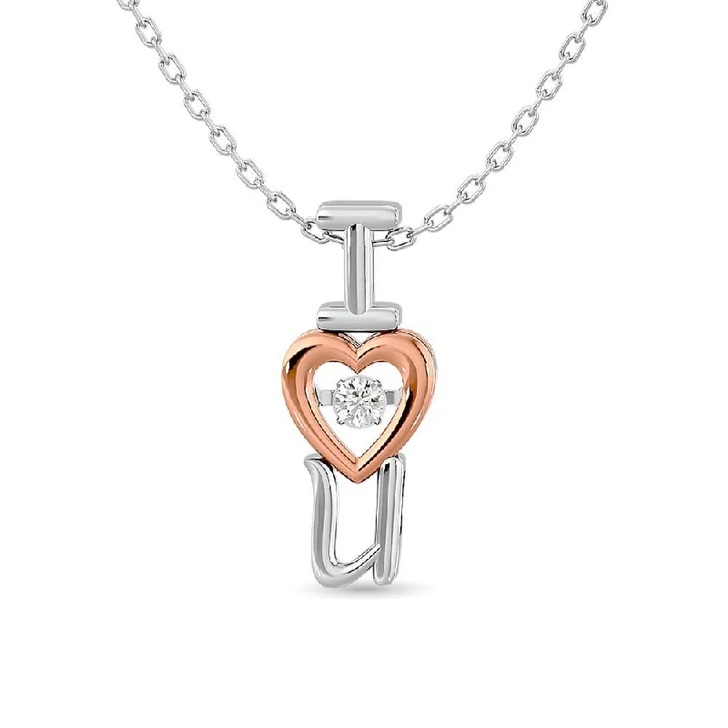 Women’s gold chain necklace-Diamond Shimmering Heart Pendant 1/20 ct tw in 10K White Gold