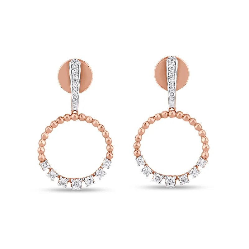 Women’s boho earrings-Circular Bubble Diamond Dangler Earrings