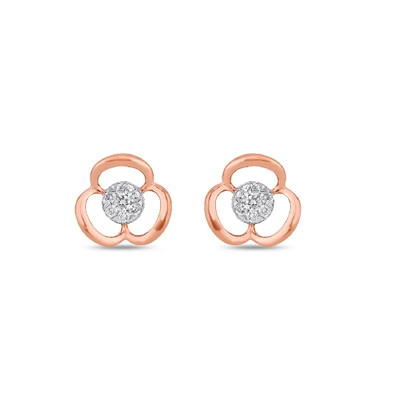 Women’s star earrings-Dainty Blossom  Diamond Stud Earrings