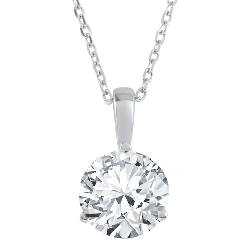 Women’s pearl pendant necklace-14K WHITE GOLD LAB GROWN DIAMOND  PENDANT