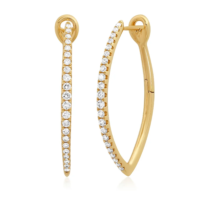 Women’s diamond drop earrings-Diamond Hoops