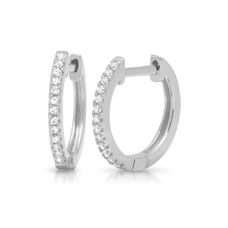 Women’s layered earrings-Diamond Huggies