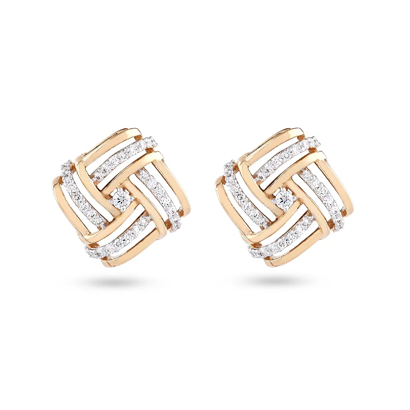 Women’s dazzling earrings-Classy Modern Diamond Earrings