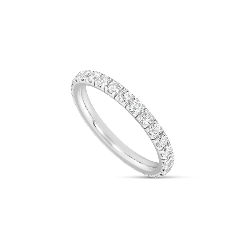 Women’s classic engagement ring-14k White Gold Round Diamond Eternity Band