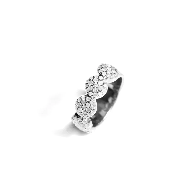 Women’s unique diamond engagement ring-Pave Diamond Pebble Ring  R446.1-8