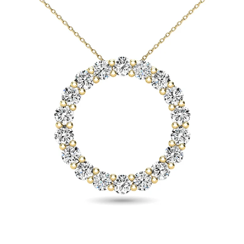 Women’s gold pendant necklace-14K Yellow Gold 2/5 Ct.Tw. Diamond Circle Pendant