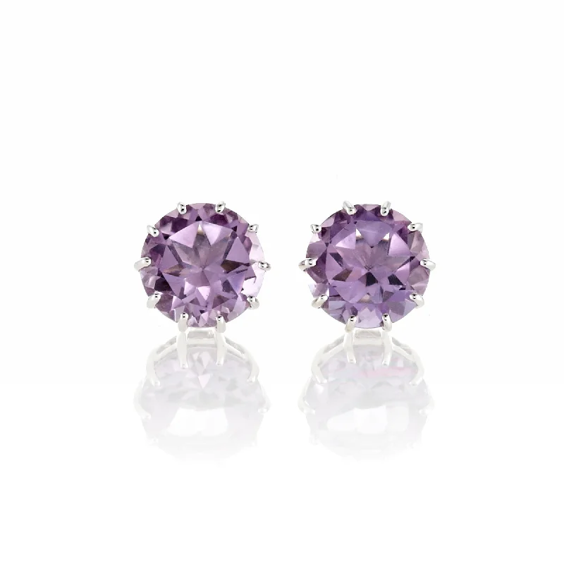 Women’s hoop earrings-Dottie Earrings in Amethyst