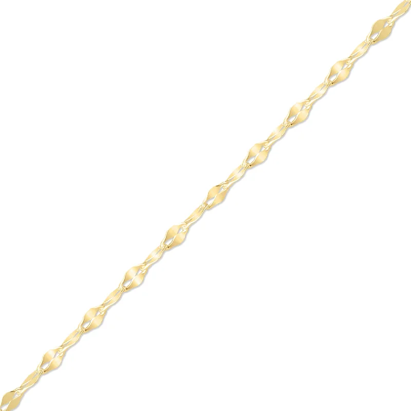 Women’s star necklace-2.0 mm Lip Chain 14K Solid Gold Permanent Jewelry - By the Inch / PMJ0017