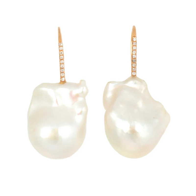 Women’s gold diamond earrings-Pearl Drop Earrings