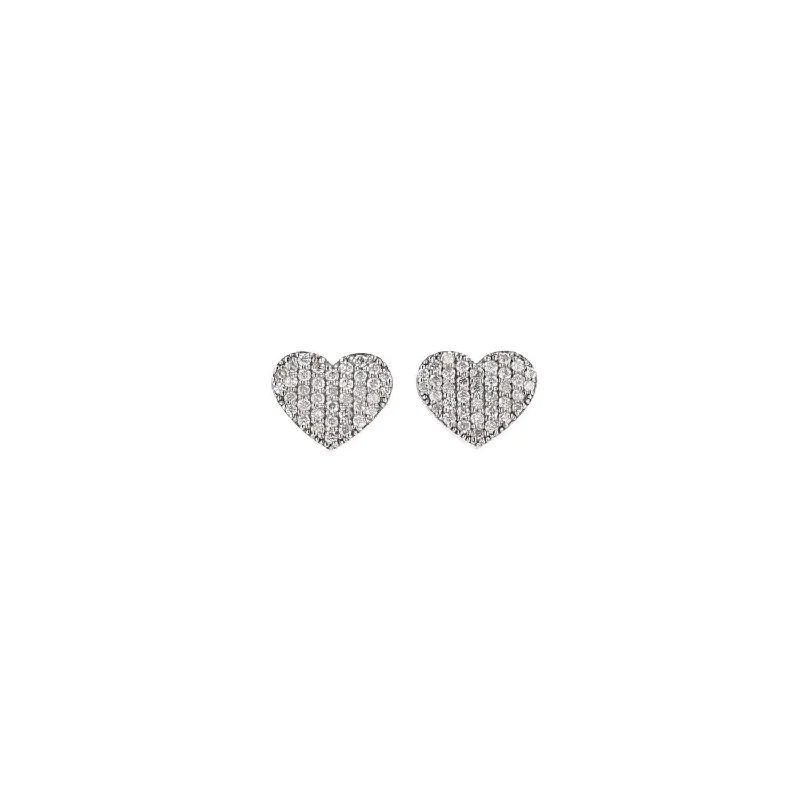 Women’s two-tone engagement ring-Mini Diamond Heart Studs   E0000469