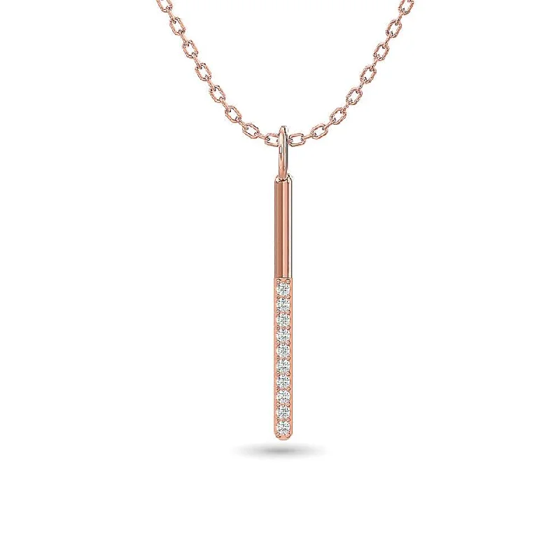 Women’s diamond necklace-Diamond 1/10 ct tw Fashion Pendant in 10K Rose Gold