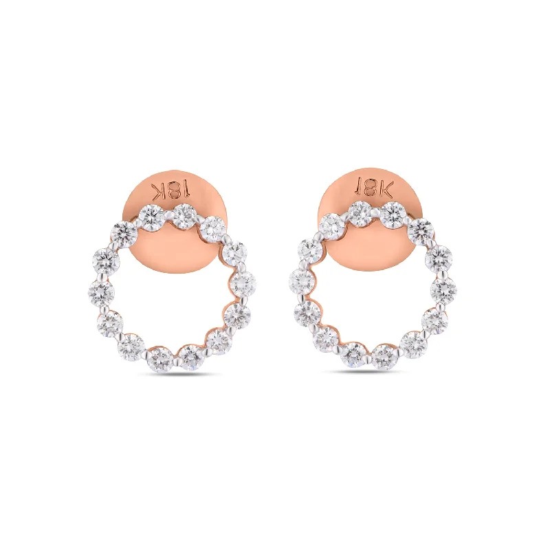 Women’s long drop earrings-Eternal Diamond circle Earrings