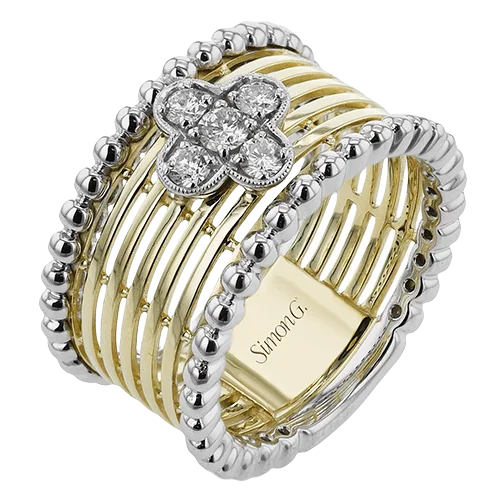 Women’s band engagement ring-Right Hand Ring In 18k Gold With Diamonds LR3119