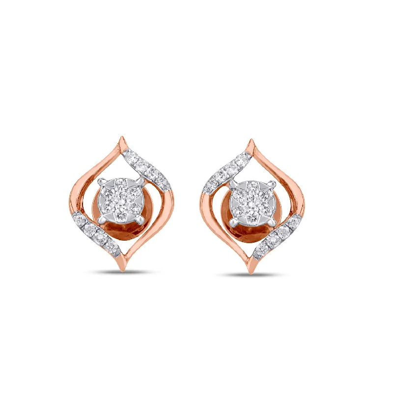 Women’s everyday earrings-Ornate Daimond Stud Earrings