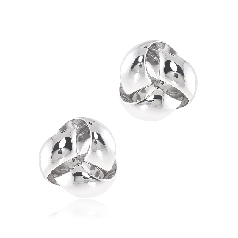 Women’s stud earrings-Sterling Silver Knot Earrings