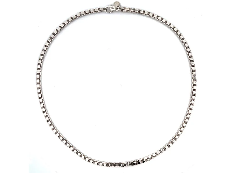 Women’s thick chain necklace-Tiffany & Co. Venetian Box Chain in Sterling Silver