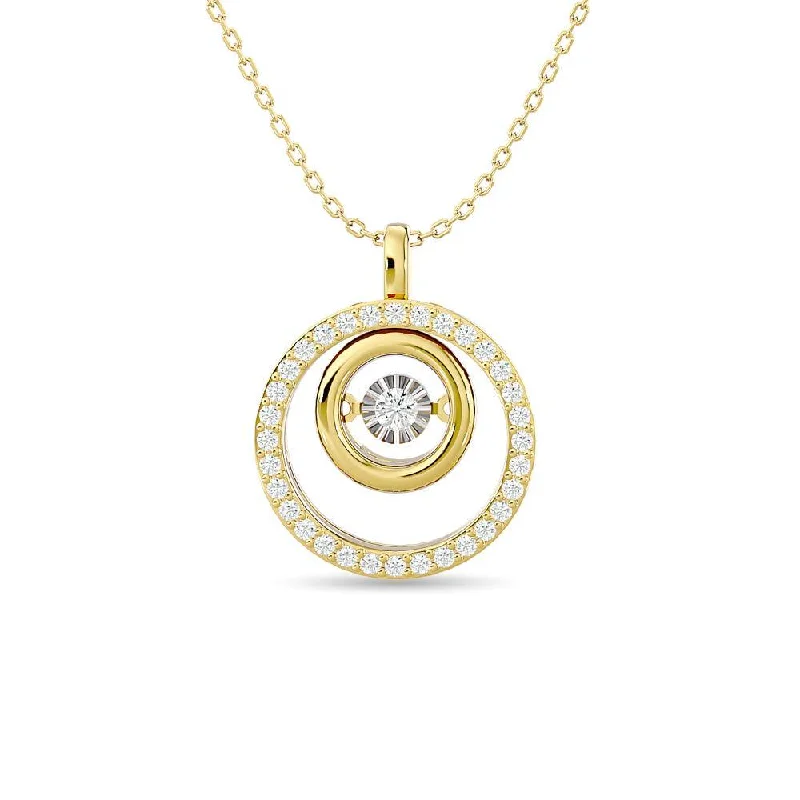 Women’s chokers and necklaces-Diamond 1/4 ct tw Fashion Pendant in 14K Yellow Gold