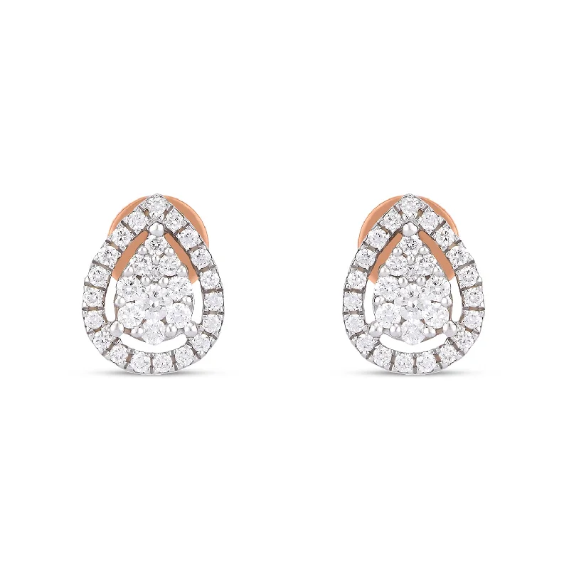 Women’s custom earrings-Composite Drop Diamond Studs