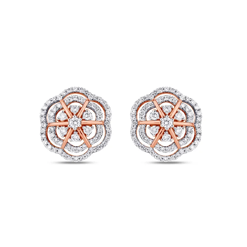 Women’s floral stud earrings-Floret Diamond Earrings