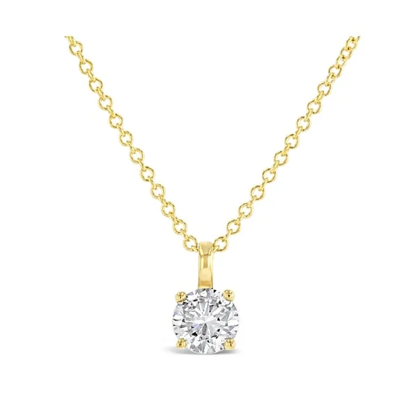 Women’s rose gold necklace-14K YELLOW GOLD LAB GROWN DIAMOND PENDANT