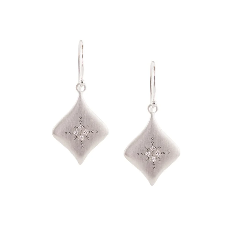 Women’s art deco earrings-Silver Night Diamond Earrings