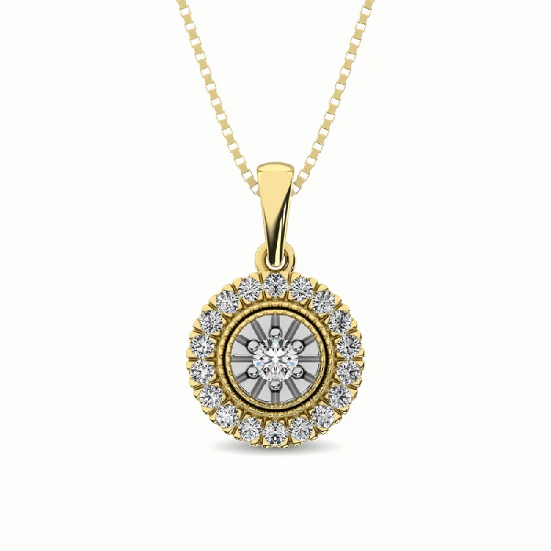 Women’s solitaire pendant necklace-10K Yellow Gold 1/6 Ct.Tw. Diamond Pendant