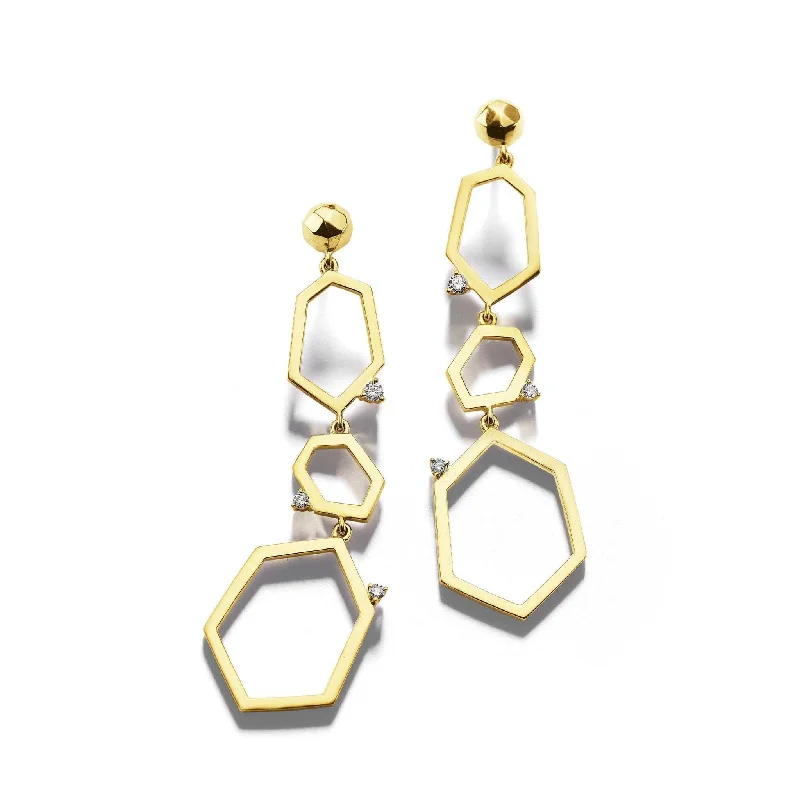 Women’s minimalist earrings-Jackson 3-Drop Link Earrings