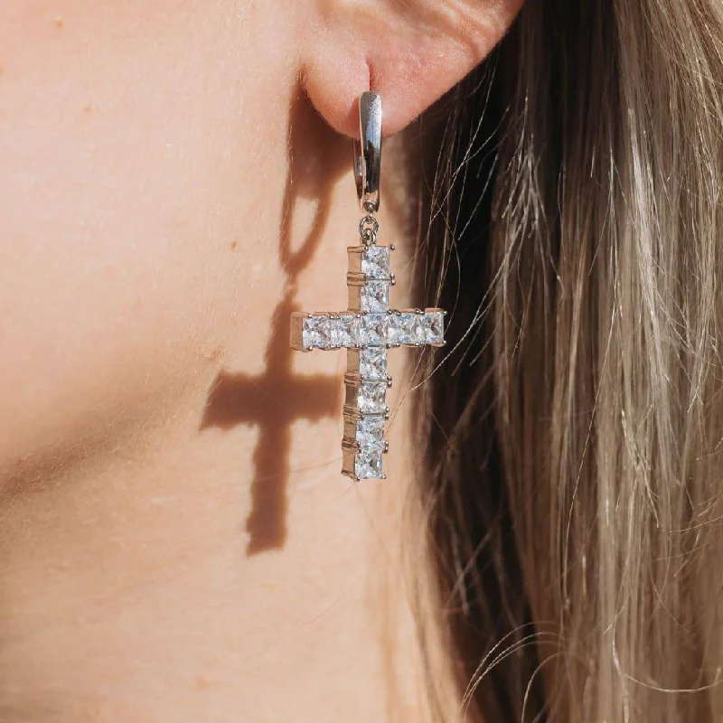 Women’s vintage-inspired earrings-Ascher Cross Earrings