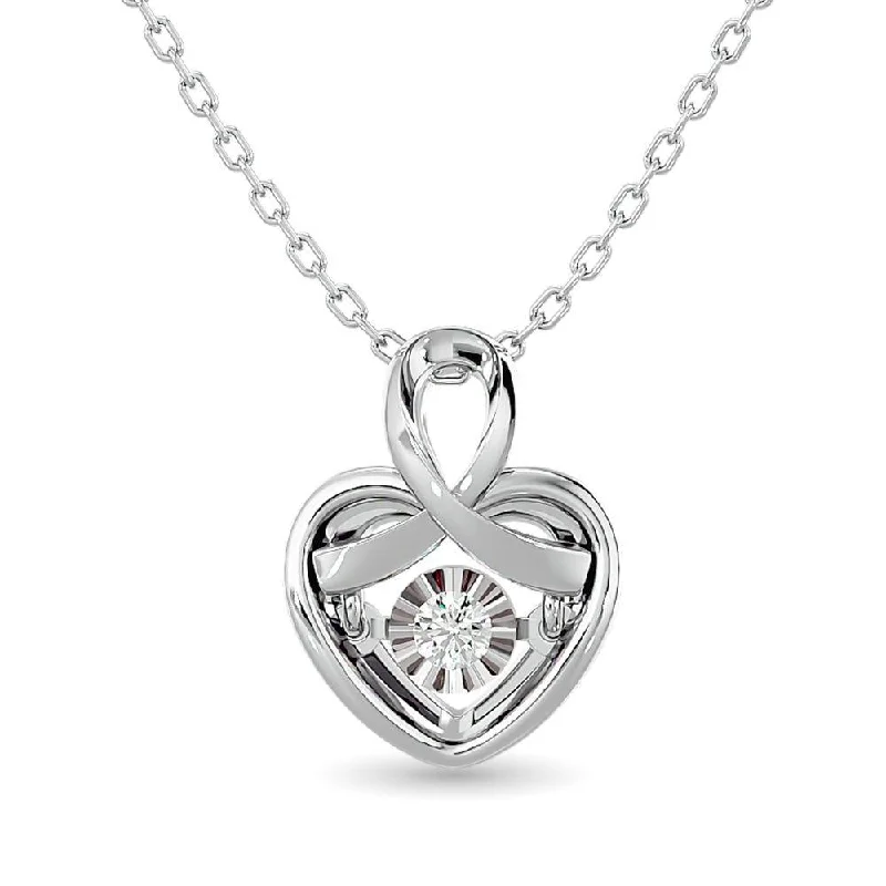 Women’s diamond pendant necklace-Diamond Shimmering Heart Pendant 1/20 ct tw in Sterling Silver