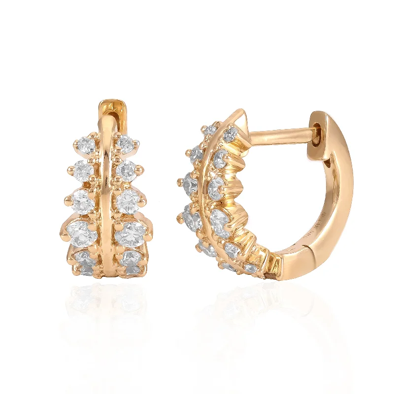 Women’s statement stud earrings-Diamond Huggies