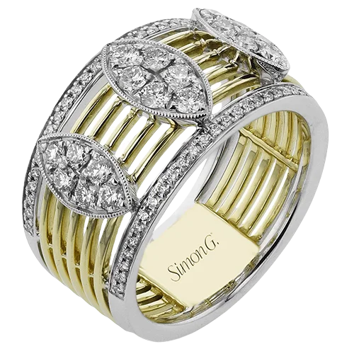 Women’s platinum engagement ring-Right Hand Ring In 18k Gold With Diamonds LR4798