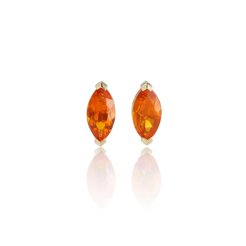 Women’s custom earrings-Fire Opal Marquis Stud Earrings