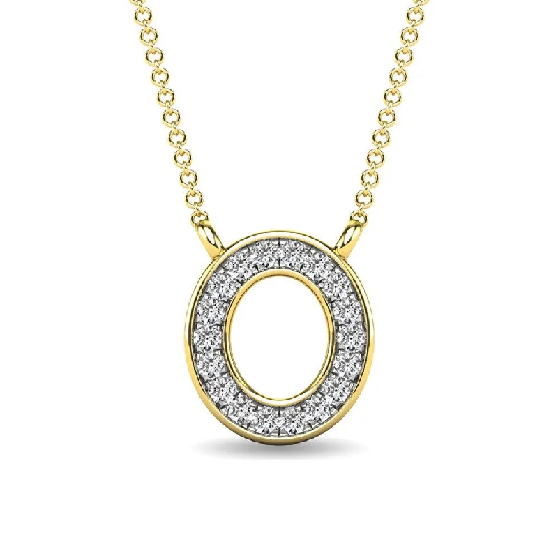 Women’s long necklace-Diamond 1/20 Ct.Tw. Letter O Pendant in 10K Yellow Gold