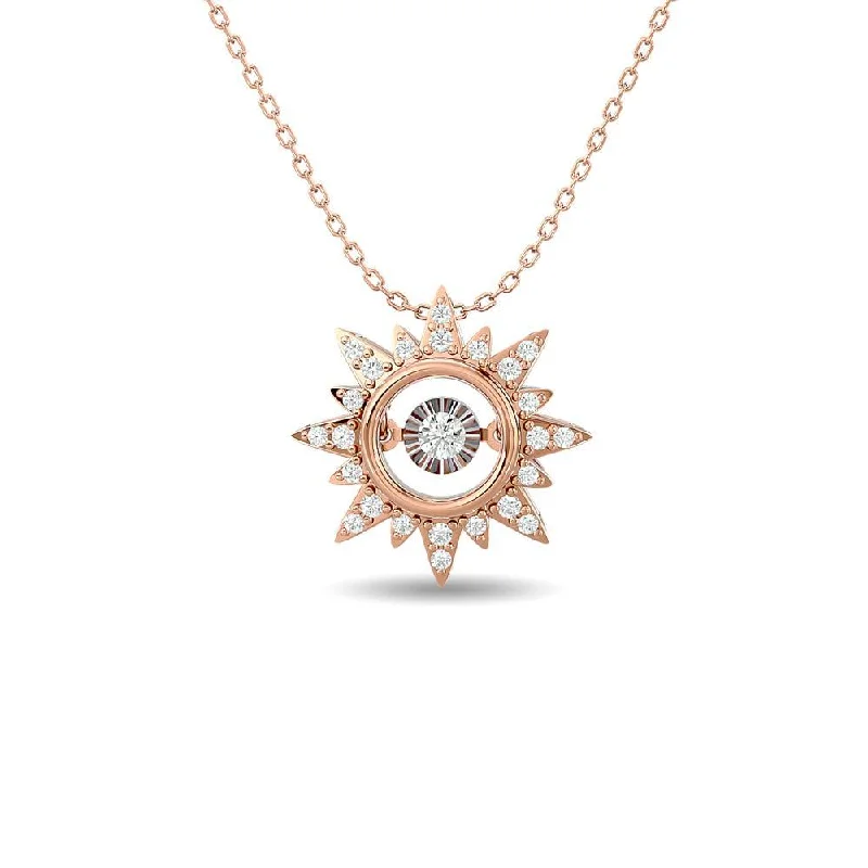 Women’s fashion necklace-Diamond 1/6 ct tw Star Pendant in 10K Rose Gold