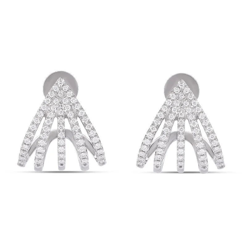 Women’s designer earrings-White fire Diamond Earirngs