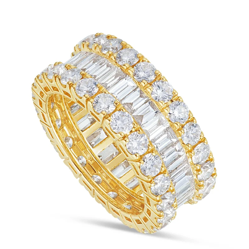 Women’s diamond band engagement ring-18k Gold 6.0ct Baguette Diamond Full Eternity Ring