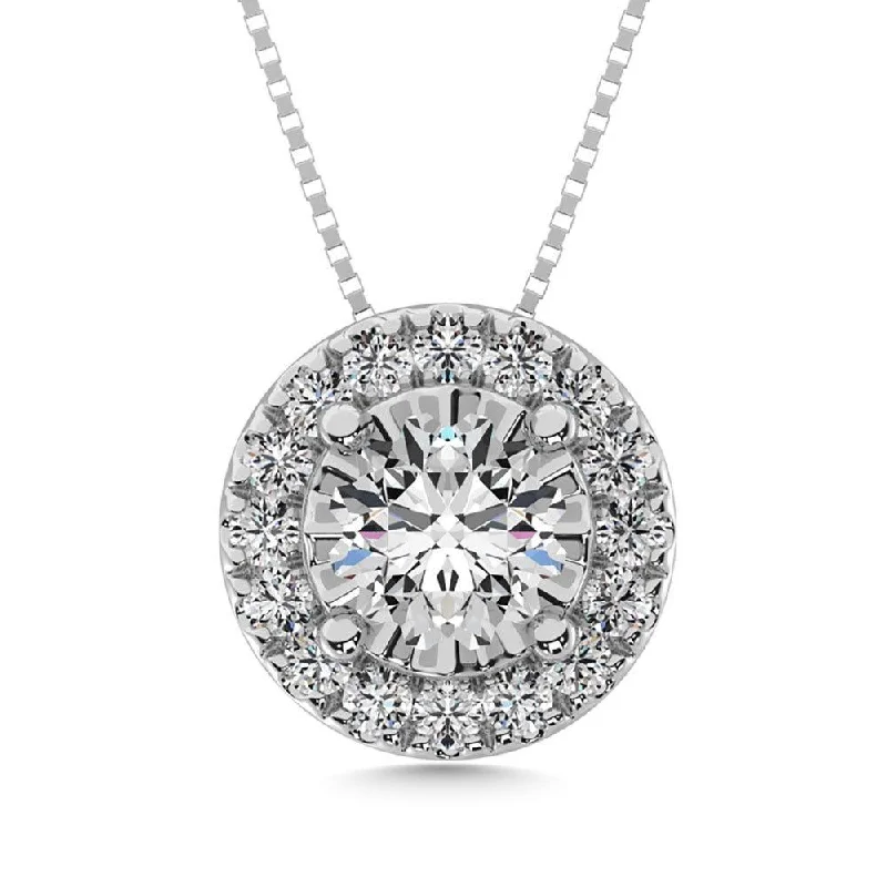 Women’s diamond necklace-Diamond 1/20 ct tw Fashion Pendant in Sterling Silver