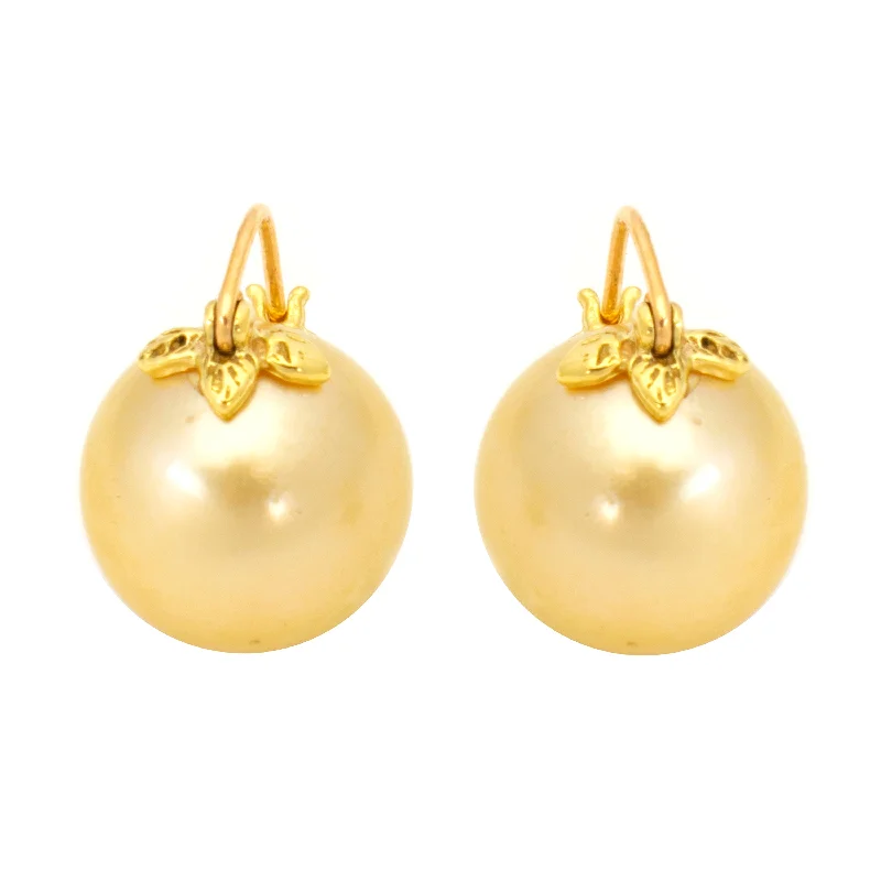 Women’s vintage-inspired earrings-Golden Pearl Earrings