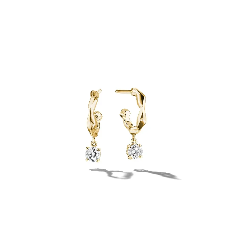 Women’s chic drop earrings-Jackson Faceted Diamond Drop Hoop Earring - 0.5"