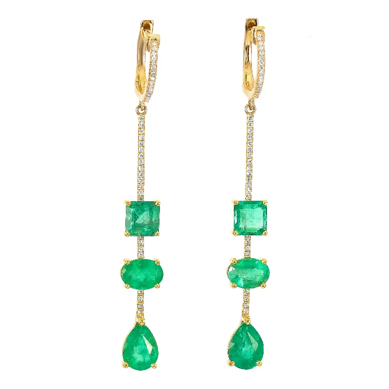 Women’s custom earrings-Emerald Drops