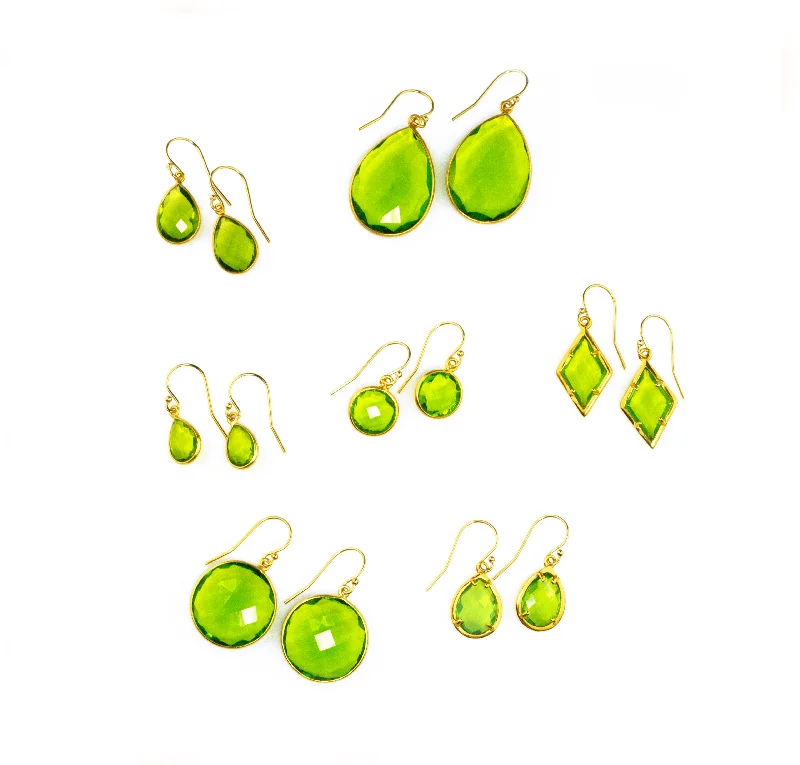 Women’s sparkling earrings-Peridot Earrings : August Birthstone