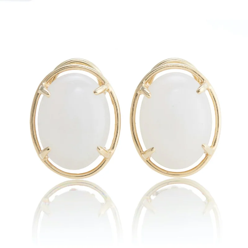 Women’s nature-inspired earrings-Peninsula Earrings in White Jade